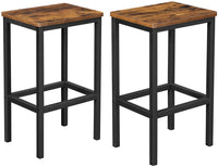 Thumbnail for Bar Set Stools of 2 Bar Chairs, Rustic Brown