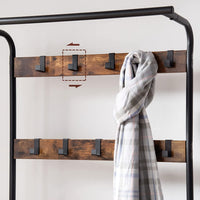 Thumbnail for Vintage Coat Rack Shoe Bench, Wood Look Accent Furniture and Metal Frame