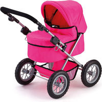 Thumbnail for Foldable Dolls Pram with Height-Adjustable Handle and Shoulder Bag, Stable, Pink