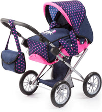 Thumbnail for Baby Doll City Star Pram in Polka Dots, Blue and Pink