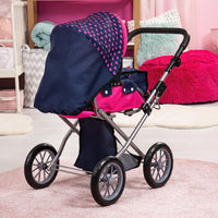 Thumbnail for Baby Doll City Star Pram in Polka Dots, Blue and Pink