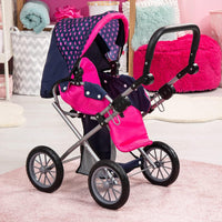 Thumbnail for Baby Doll City Star Pram in Polka Dots, Blue and Pink