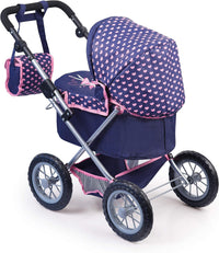 Thumbnail for Trendy Dolls Pram, Foldable with Height-Adjustable Handle, Blue and Pink