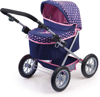 Thumbnail for Trendy Dolls Pram, Foldable with Height-Adjustable Handle, Blue and Pink