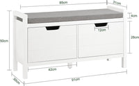 Thumbnail for Shoe Bench Shoe Rack Cabinet Hallway, White