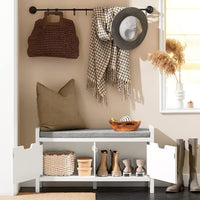 Thumbnail for Shoe Bench Shoe Rack Cabinet Hallway, White