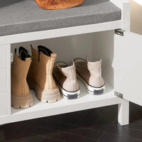 Thumbnail for Shoe Bench Shoe Rack Cabinet Hallway, White