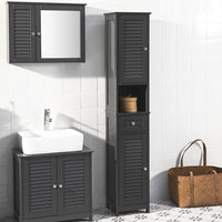 Thumbnail for Freestanding Tall Bathroom Cabinet 170 x 32 x 30 cm (Black)