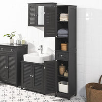 Thumbnail for Freestanding Tall Bathroom Cabinet 170 x 32 x 30 cm (Black)