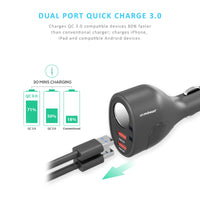 Thumbnail for mbeat Gorilla Power Dual Port QC 3.0 Car Charger With Cigar Lighter Socket