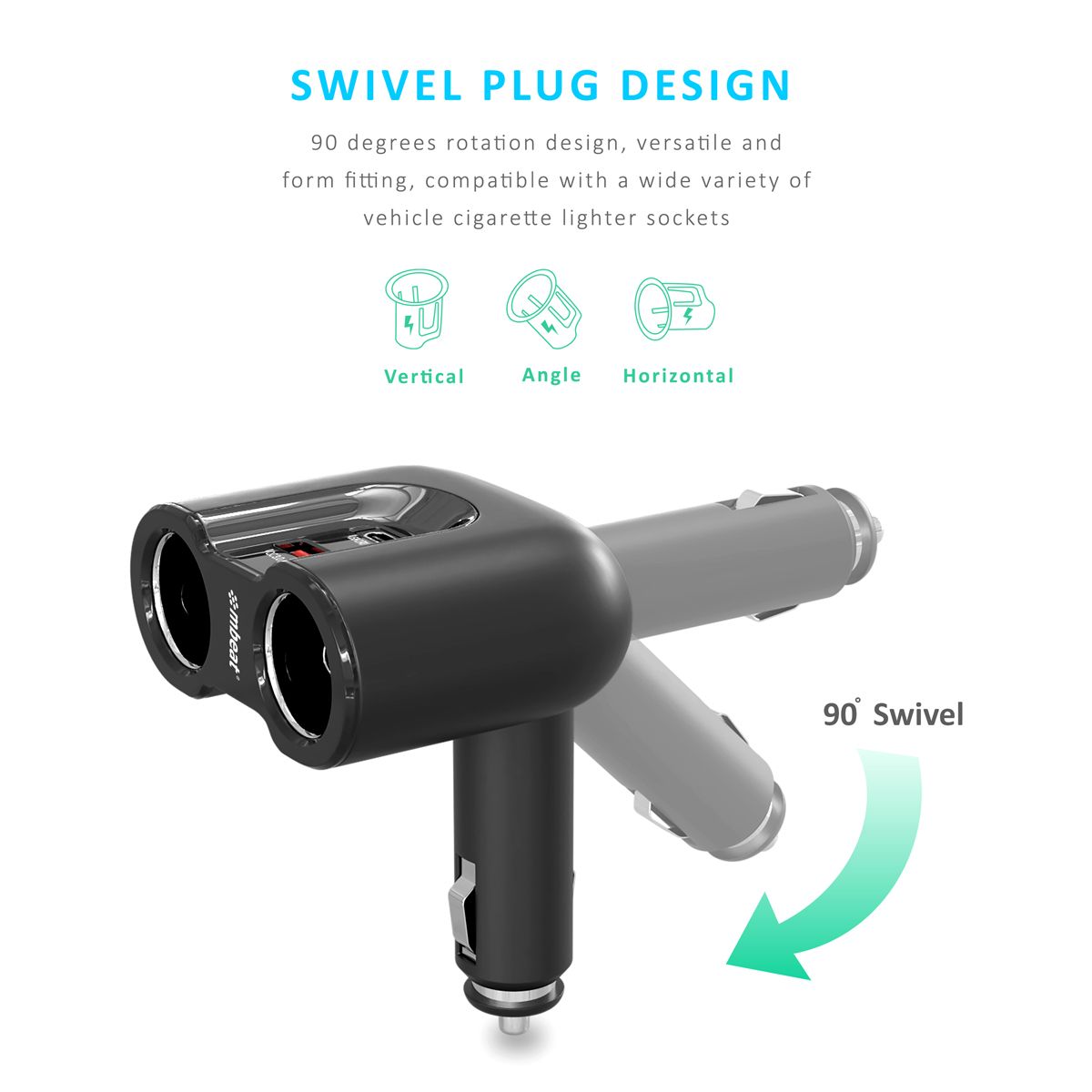 mbeat Gorilla Power Dual Port USB-C & QC 3.0 Car Charger