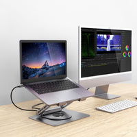 Thumbnail for mbeat Stage S12 Rotating Laptop Stand with USB-C Docking Station - Space Grey