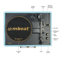 Thumbnail for mbeat Woodstock II Sky Blue Retro Bluetooth (TX/RX) Turntable