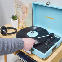Thumbnail for mbeat Woodstock II Sky Blue Retro Bluetooth (TX/RX) Turntable