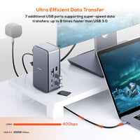 Thumbnail for mbeat 14-in-1 USB4 Docking Station with 8K Video, 40Gbps Data - Space Grey