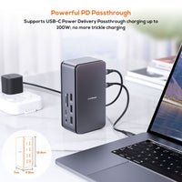 Thumbnail for mbeat 14-in-1 USB4 Docking Station with 8K Video, 40Gbps Data - Space Grey