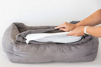 Thumbnail for Easy to Clean Electric Heated Rabbit Faux Fur Covering Pet Bed - Medium