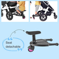 Thumbnail for Stroller Step Board Toddler Buggys Wheel Standing Board Skateboard For Pram Kids Pink