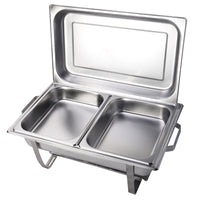 Thumbnail for 9L Chafing Dish Set Buffet Pan Bain Marie Bow Stainless Steel Food Warmer(2*4.5L)