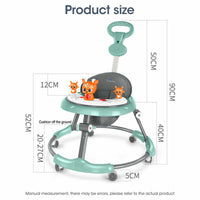 Thumbnail for Upgrade Adjustable Baby Walker Stroller Play Activity Music Kids Ride On Toy Car