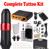 Thumbnail for Complete Tattoo Kit rotary tattoo pen 8Inks [40Needle] Practice Skin AU-PLUG