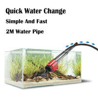 Thumbnail for Aquarium Electric Siphon Pump Vacuum Cleaner Fish Tank Clean Water Change Gravel