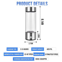 Thumbnail for Random Color 420ml Portable Hydrogen Rich Water Bottle Rich Hydrogen Water Generator USB AU