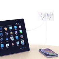 Thumbnail for 5PCS Double Power Point Dual USB+Type-C GPO Fast Charge 3.6 amp Wall Outlet