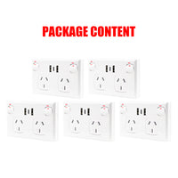 Thumbnail for 5PCS Double Power Point Dual USB+Type-C GPO Fast Charge 3.6 amp Wall Outlet