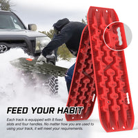 Thumbnail for X-BULL 2PCS Recovery Tracks Snow Tracks Mud tracks 4WD With 4PC mounting bolts Red