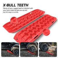 Thumbnail for X-BULL 2PCS Recovery Tracks Snow Tracks Mud tracks 4WD With 4PC mounting bolts Red