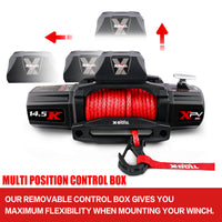 Thumbnail for X-BULL 12V Electric Winch 14500LBS synthetic rope with Recovery Tracks Gen2.0 Black