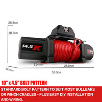 Thumbnail for X-BULL 12V Electric Winch 14500LBS synthetic rope with Recovery Tracks Gen2.0 Black