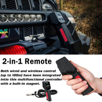 Thumbnail for X-BULL 12V Electric Winch 14500LBS synthetic rope with Recovery Tracks Gen2.0 Black