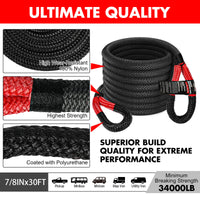 Thumbnail for X-BULL 4WD Recovery Kit 15PCS Winch Recovery track Kinetic Rope Snatch Strap 4X4