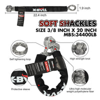 Thumbnail for X-BULL 4WD Recovery Kit 15PCS Winch Recovery track Kinetic Rope Snatch Strap 4X4