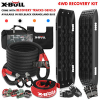 Thumbnail for X-BULL 4X4 Recovery Kit Kinetic Recovery Rope Snatch Strap With 2PCS Recovery Tracks 4WD Gen2.0 Black