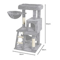 Thumbnail for Floofi 104cm Plush Cat Condo Cat Tree Light Grey FI-CT-166-ZZ