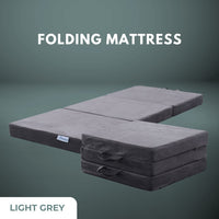 Thumbnail for GOMINIMO 3 Fold Folding Mattress Single Light Grey