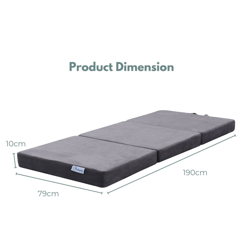 GOMINIMO 3 Fold Folding Mattress Single Light Grey