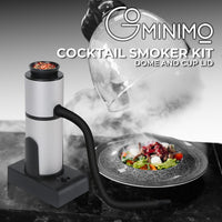 Thumbnail for GOMINIMO Cocktail Smoker Kit with Dome and Cup Lid (Black+Silver)GO-CSK-100-YHX