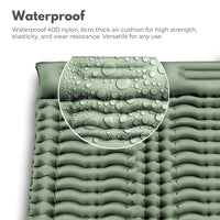 Thumbnail for KILIROO Double Inflatable Camping Sleeping Pad with Pillow (Army Green)