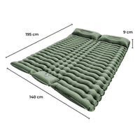 Thumbnail for KILIROO Double Inflatable Camping Sleeping Pad with Pillow (Army Green)