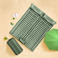 Thumbnail for KILIROO Double Inflatable Camping Sleeping Pad with Pillow (Army Green)