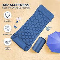 Thumbnail for KILIROO Inflatable Camping Sleeping Pad with Pillow (Navy Blue)