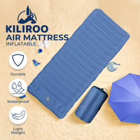 Thumbnail for KILIROO Inflatable Camping Sleeping Pad (Blue)