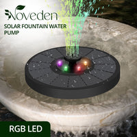 Thumbnail for NOVEDEN Solar Fountain Water Pump for Bird Bath with RGB Color LED Lights (Black) NE-SPWF-102-SY