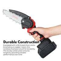 Thumbnail for RYNOMATE Mini Handheld 6 Inch Cordless Electric Chainsaw RNM-MEC-100-XB