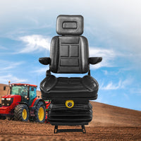 Thumbnail for RYNOMATE Adjustable Suspension Seat with Foldable Armrest for Heavy Machinery (Black) RNM-TS-100-YF