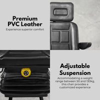 Thumbnail for RYNOMATE Adjustable Suspension Seat with Foldable Armrest for Heavy Machinery (Black) RNM-TS-100-YF